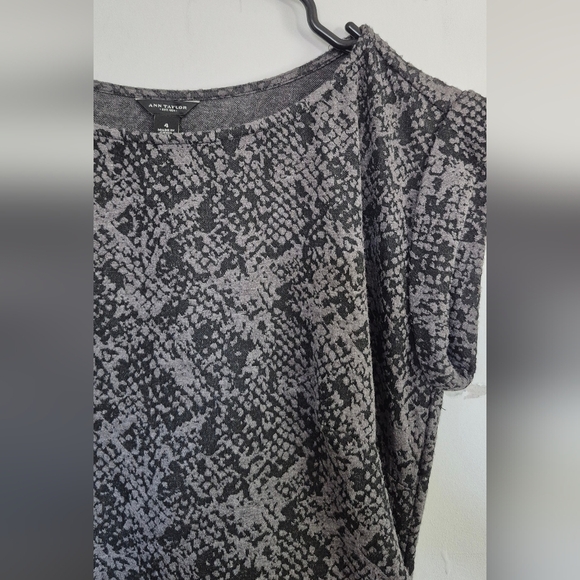 Ann Taylor Black and Gray Snake Print Dress - Picture 4 of 6